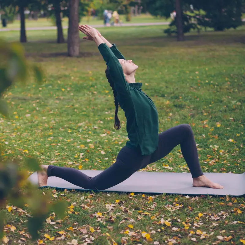 People gathering for yoga outdoors