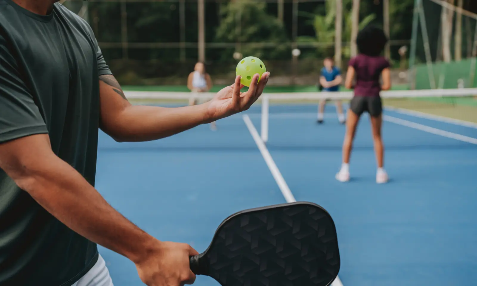 Players enjoying a pickleball game