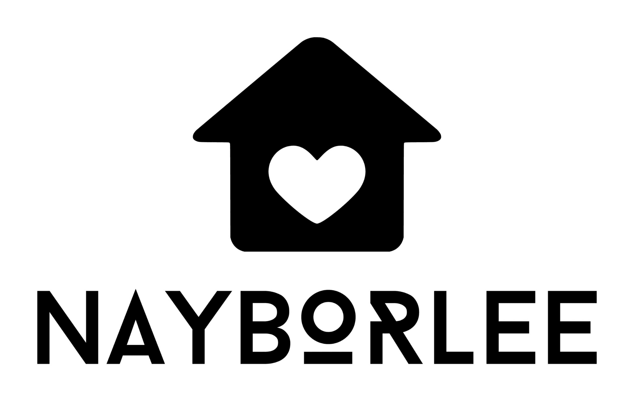 Black Nayborlee house-and-heart logo and wordmark on white